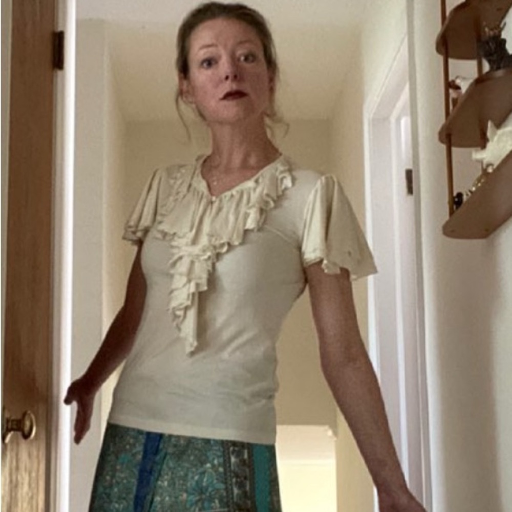 Ralph Lauren Cream Ruffle Blouse